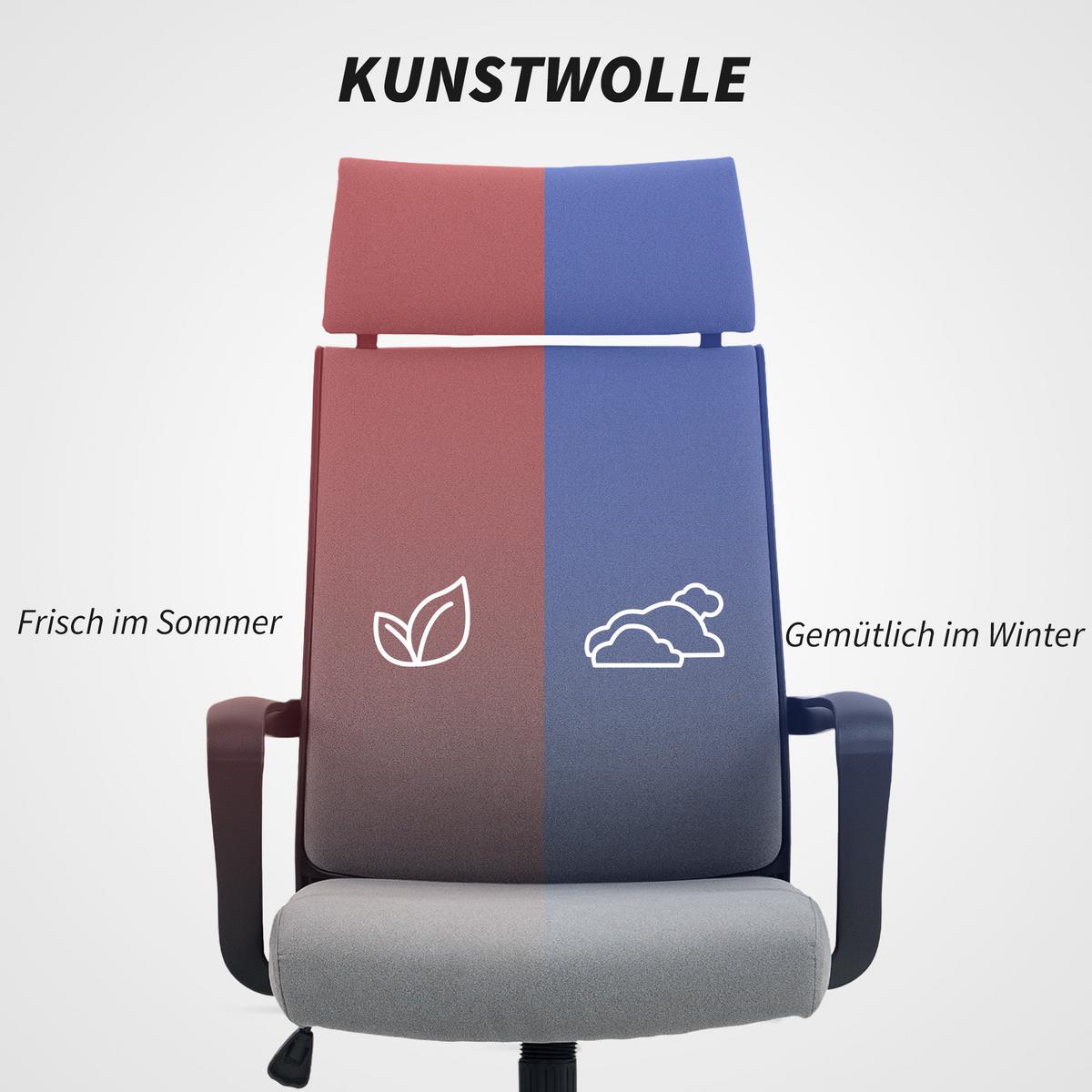 BÜROSTUHL Polyester Schaumstoff Dunkelgrau - Dunkelgrau, Kunststoff (60.5/117/69cm) - HOMCOM