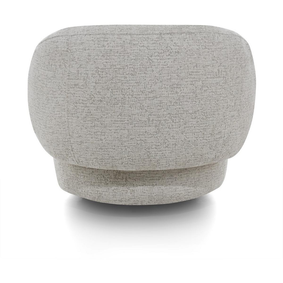 SESSEL Mao, Drehsessel mit runder Form, Beige, Chenille-Stoff - Beige, Textil (99/82/91cm) - Beautysofa