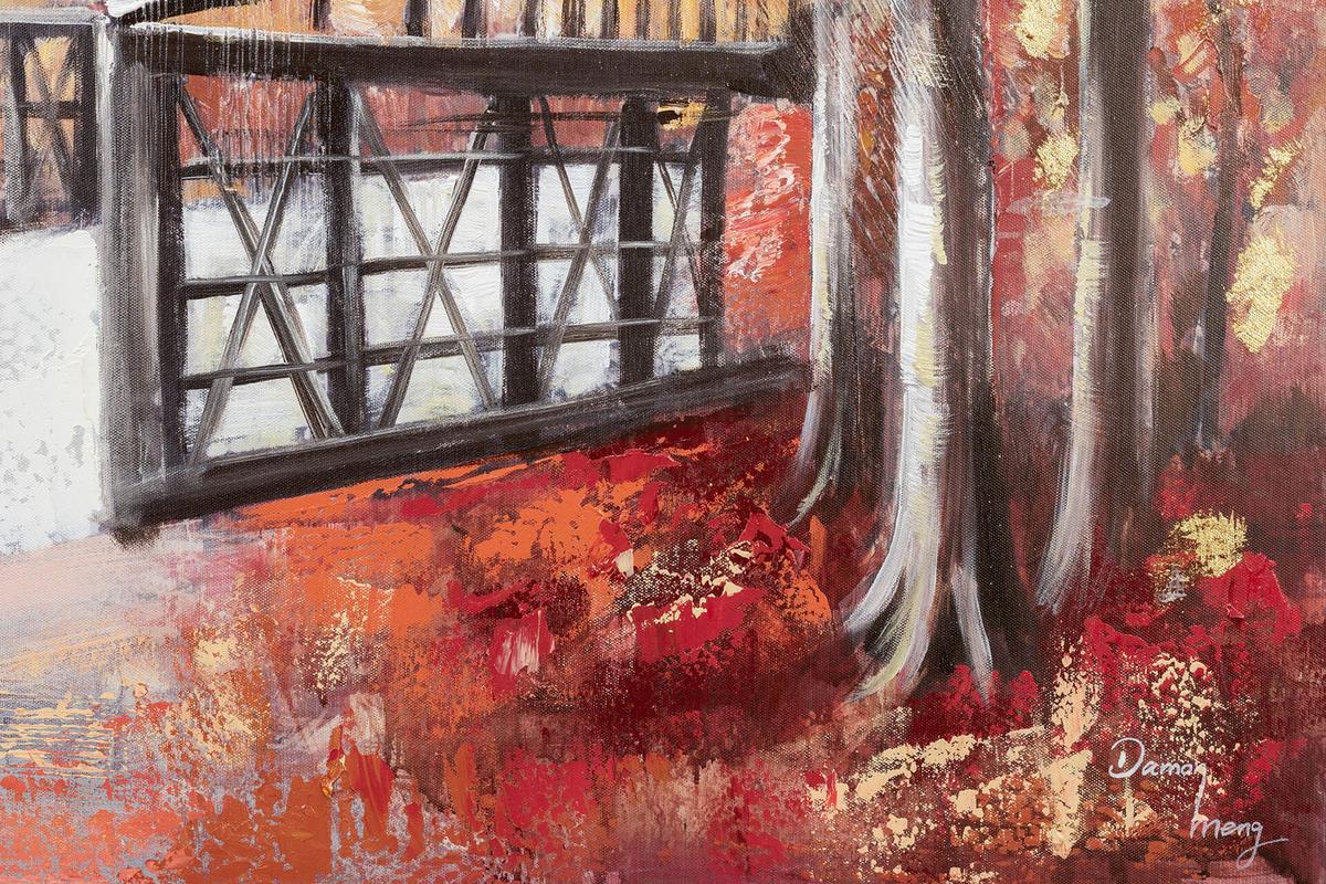 ACRYLBILD HANDGEMALT 100/75 cm - Beige/Rot, Holz/Textil (100/75cm) - KUNSTLOFT