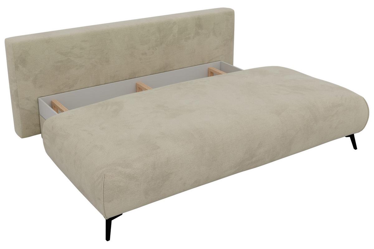 3-SITZER SOFA VIRENO - Beige Velvet - Beige/Schwarz, Textil/Metall (197/95/102cm) - MKS
