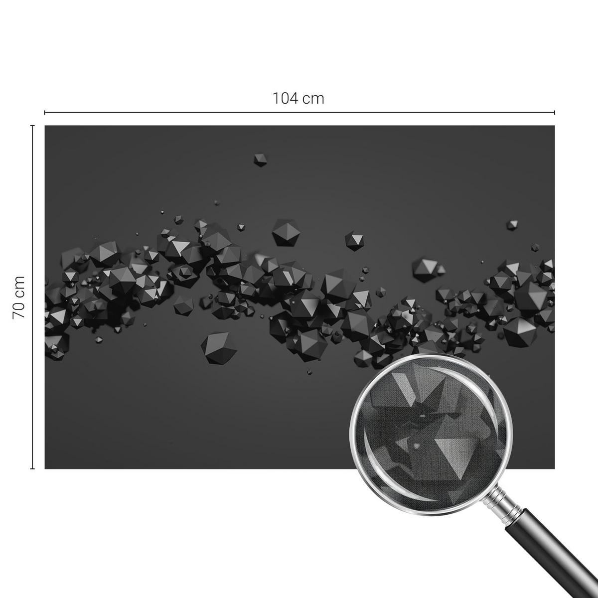 FOTOTAPETE 104x70 cm - Schwarze Klumpen - Weiß, Textil (104/70cm) - Wallfluent
