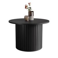 COUCHTISCH geriffelt, rund, Schwarz - Schwarz, Holzwerkstoff (70/70/46cm) - Idohome