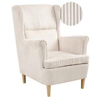 OHRENSESSEL Hellbeige Abson - Beige/Braun, Textil (64/100/65cm) - Beliani
