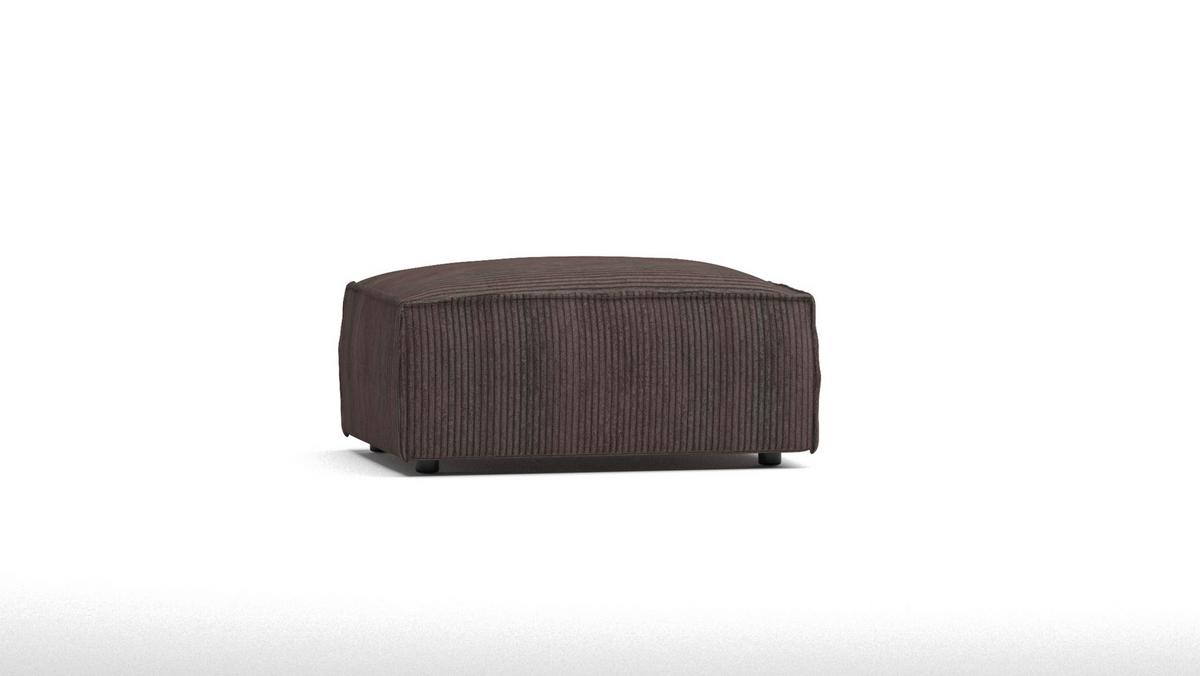HOCKER Nova Dunkelbraun Cord - Dunkelbraun/Schwarz, Holz/Kunststoff (93/46/73cm) - S-Style Möbel