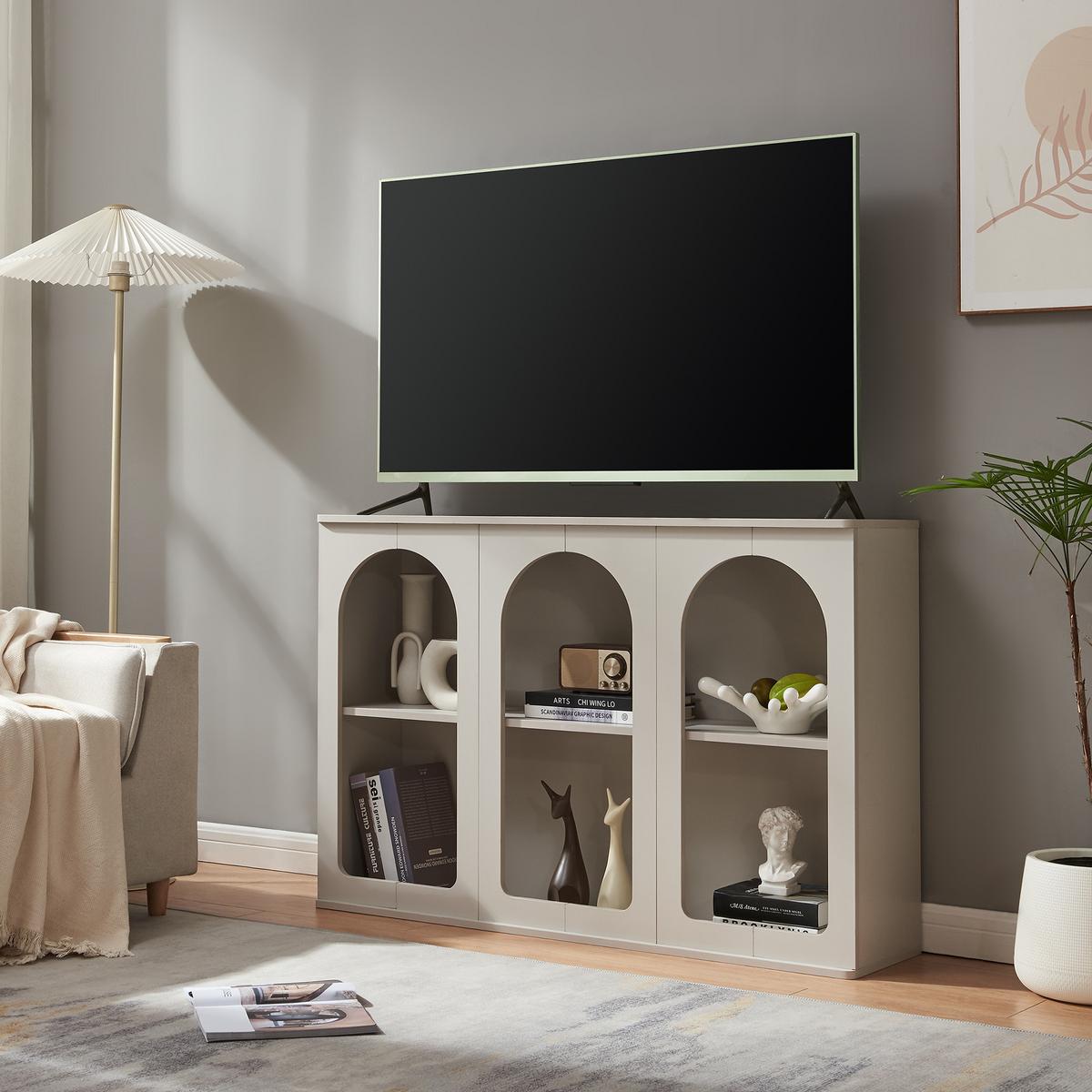 SIDEBOARD Trorhun - Grau, Holzwerkstoff (30/80/120cm) - [en.casa]