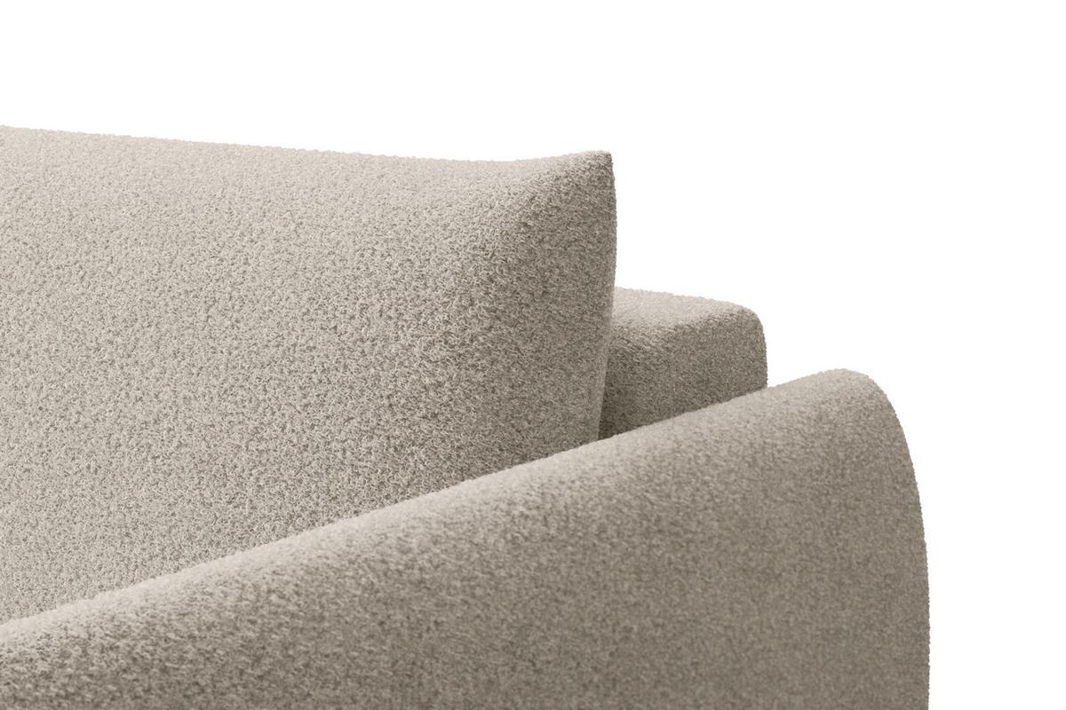 ECKSOFA TAUER 3-Sitzer LINKS, Bouclé-Stoff beige - Beige/Schwarz, Holz/Textil (173/206cm) - Courtois Laville