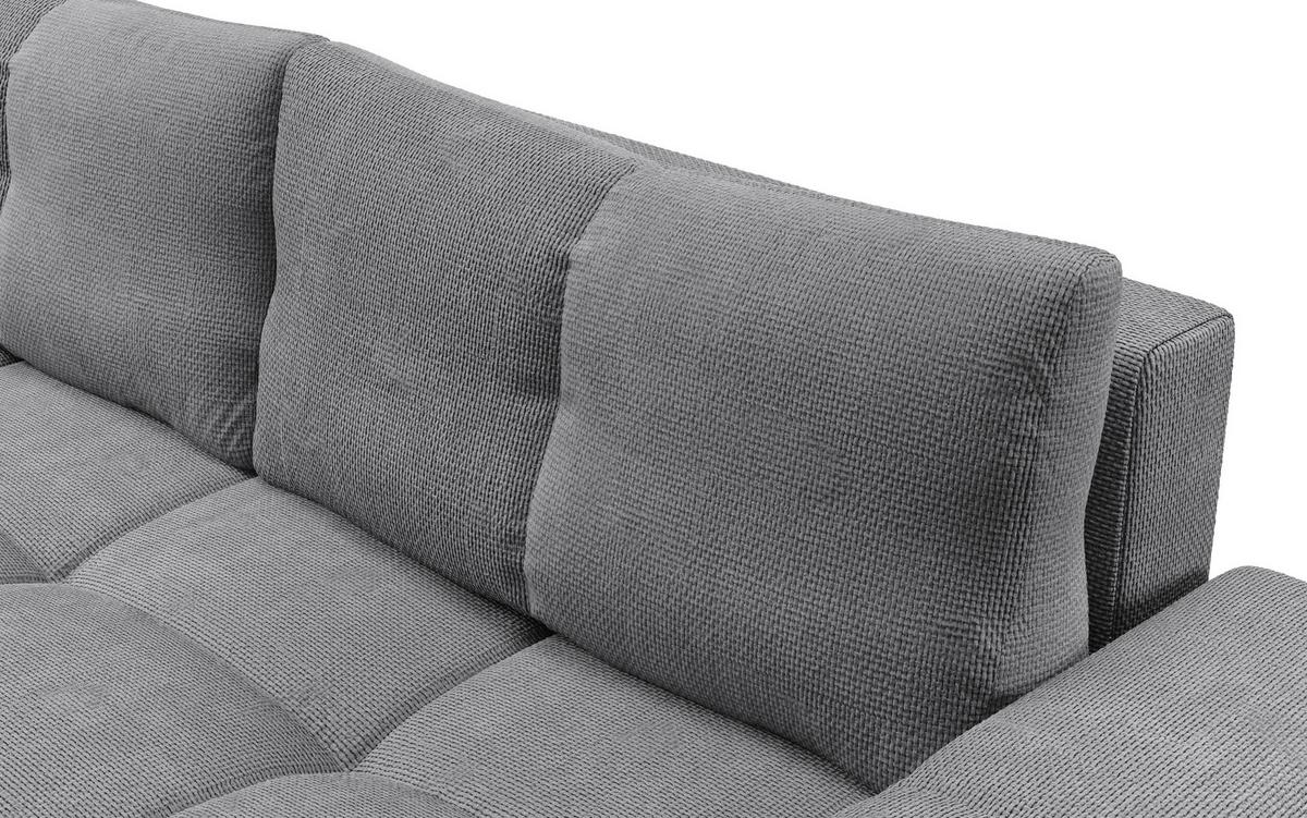 BETTSOFA DUCA Grau Jersey- Stoff mit Schlaffunktion - Grau, Holz (259/90/99cm) - MASSENO