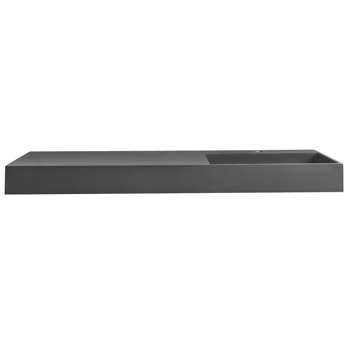 HÄNGEWASCHBECKEN Schwarz 150/48 cm Mineralguss Cusco - Schwarz, Naturmaterialen (150/13/48cm) - Beliani