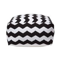 SITZPOUF schwarz-weiß mit Zickzack-Muster 60/60/30 cm - Schwarz, Textil (60/30/60cm) - Homescapes