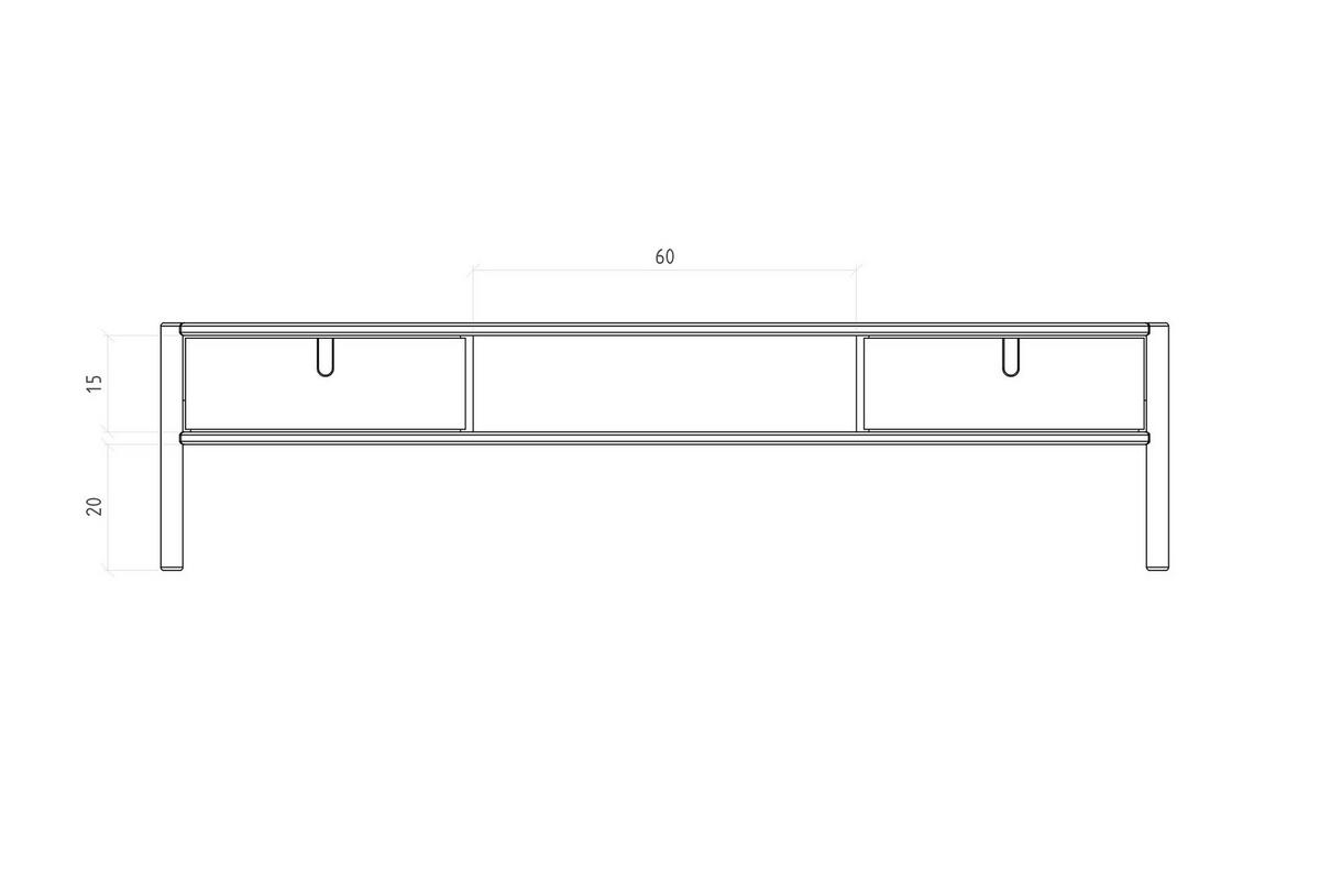 TV-SCHRANK INA Wildeiche - Dunkelbraun, Holz (160/39/46cm) - byoak