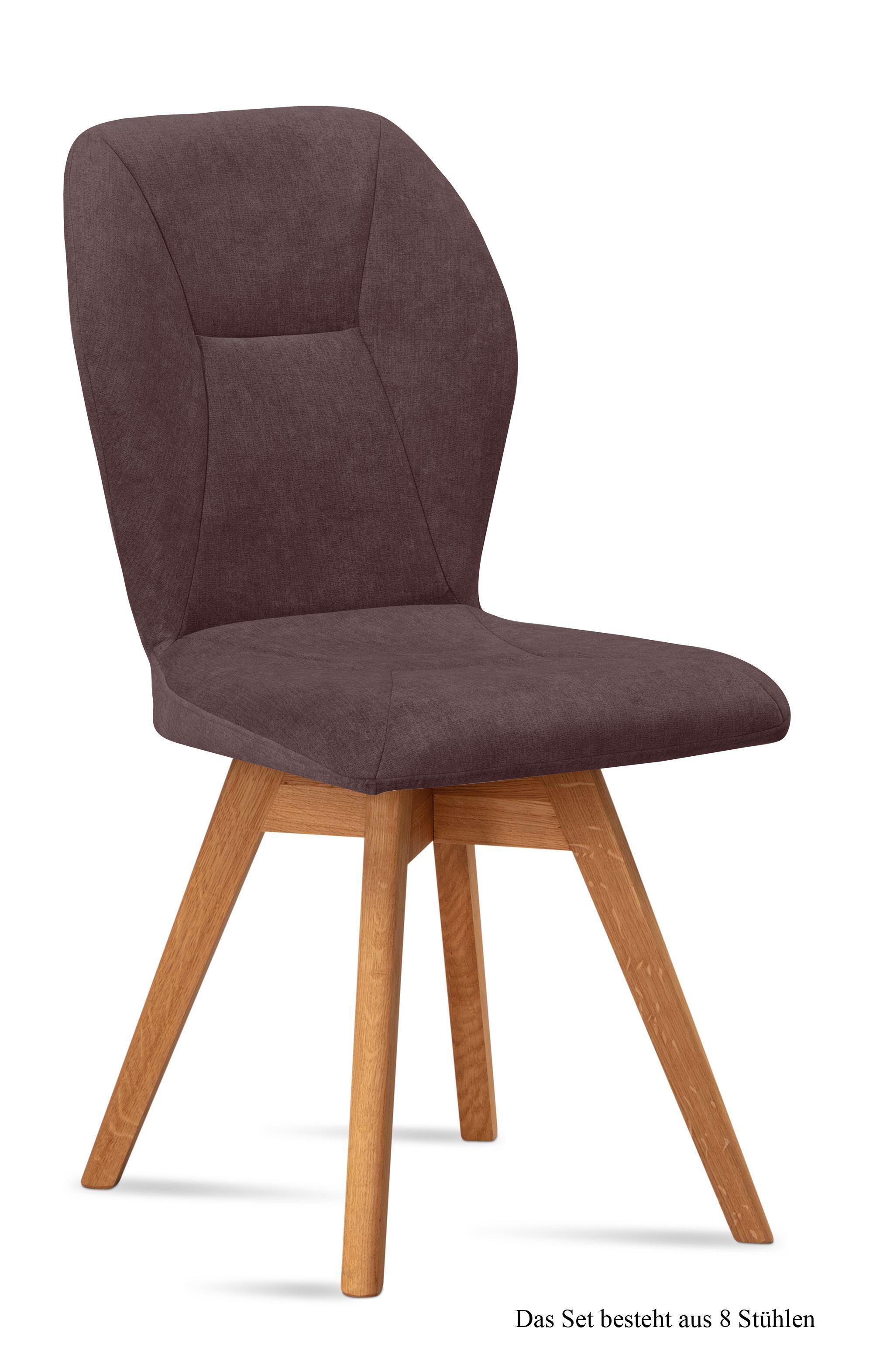 ESSZIMMERSTUHL drehbar (8er-Set) Draga 51x92x60 Eiche geölt/Braun - Eichefarben/Braun, Kunststoff (60/92/51cm) - 58aufmkessel