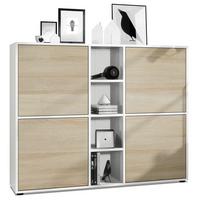 HIGHBOARD Cuba Türen in Eiche sägerau - Eiche San Remo, Holzwerkstoff (130.5/105.5/35.5cm) - Vladon