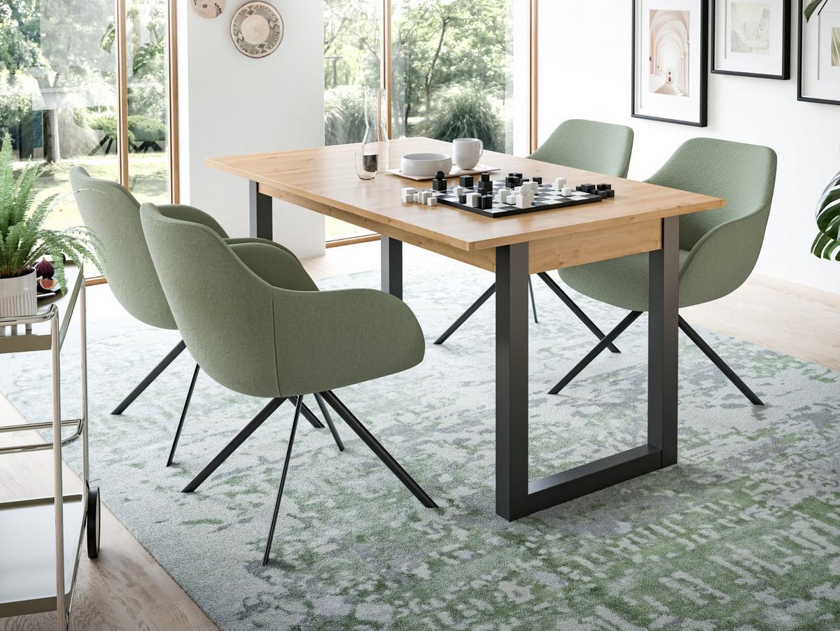 ESSTISCH Eiche, grau 150 - 190 cm, Küchentisch ausziehbar - Eiche Artisan/Grau, Holzwerkstoff (150/90/76cm) - Inn.Furn
