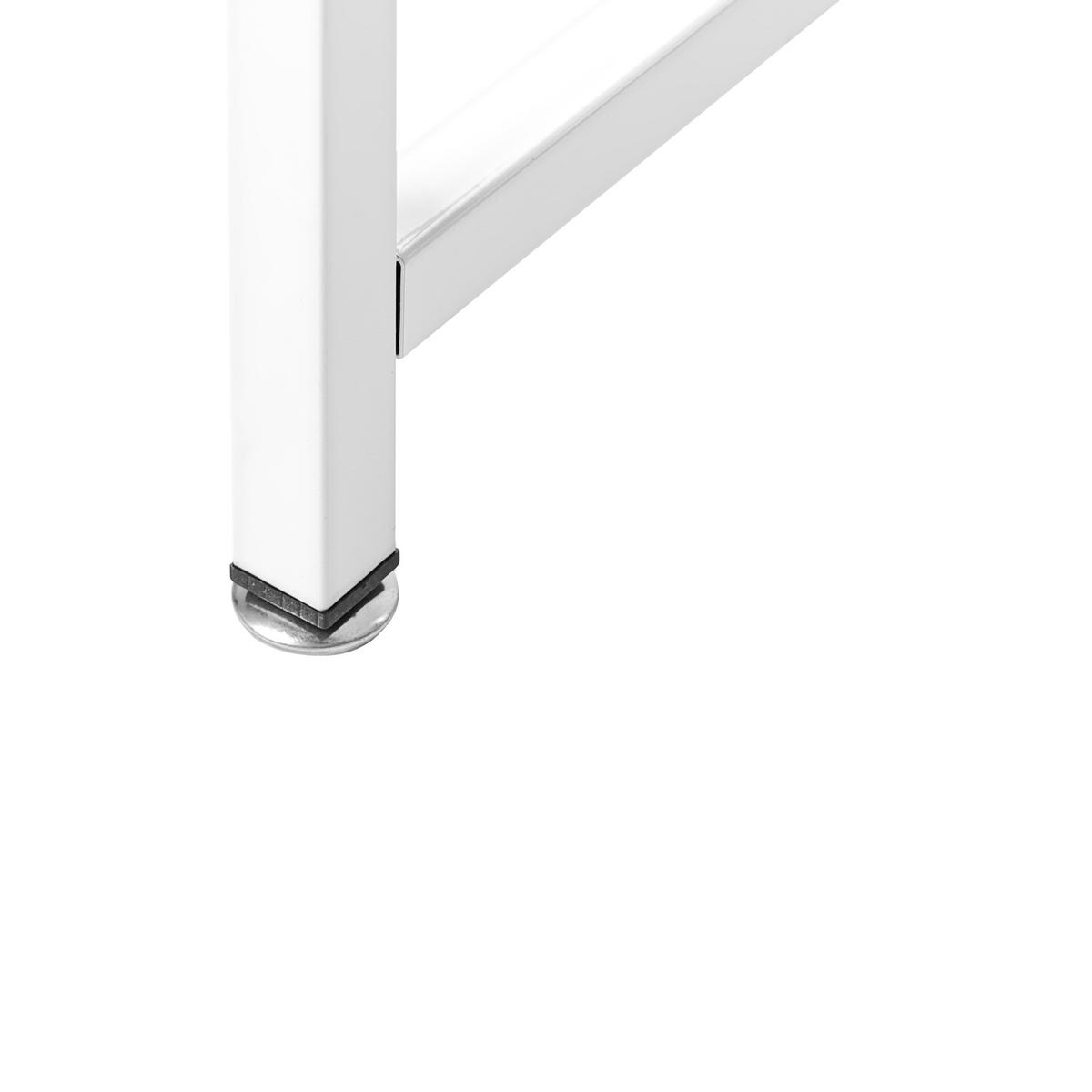 ECKSCHREIBTISCH Weiß 180/140 cm mit Stauraum Tacony - Weiß, Holzwerkstoff (140/180/94cm) - Beliani