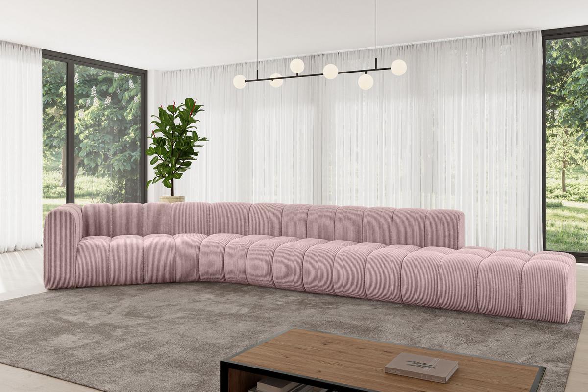 ECKSOFA modulares Sofa Tilmo-L2 - 490x194x70 cm Rosa - Rosa, Holzwerkstoff/Textil (490/194cm) - ALTDECOR