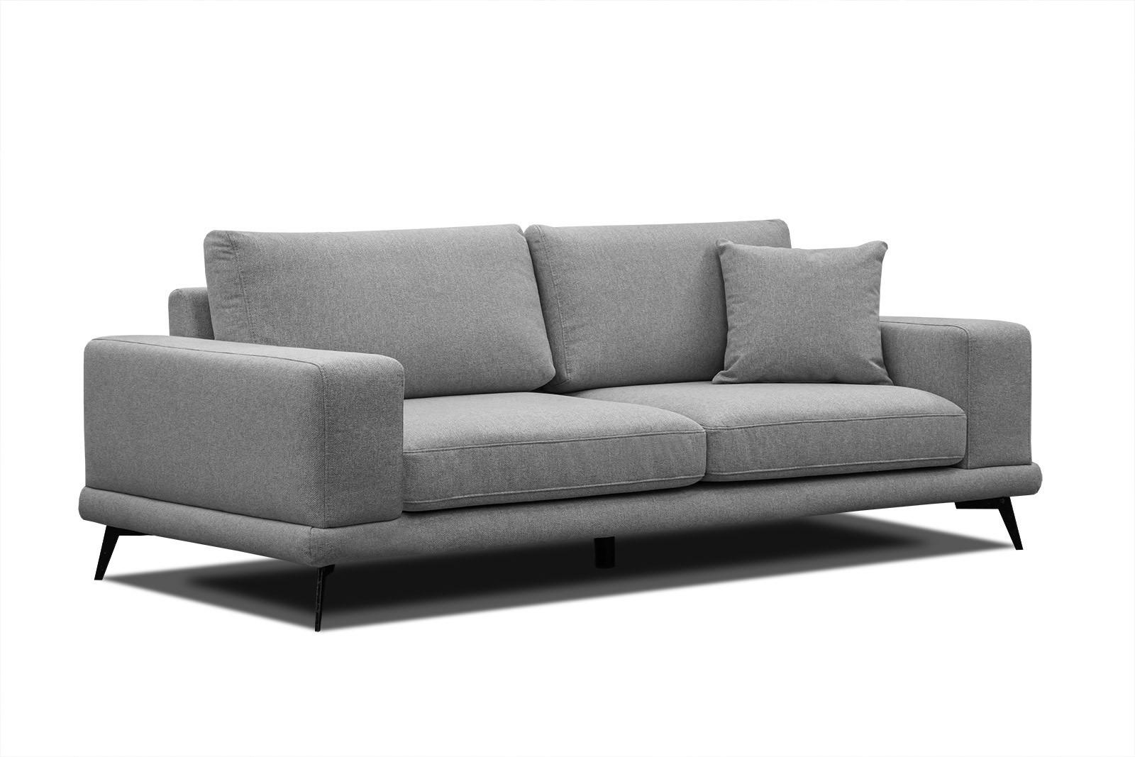 SOFA MEDIOLANE 3-Sitzer, grau - Grau, Holzwerkstoff/Textil (233/87/96cm) - Wozimo