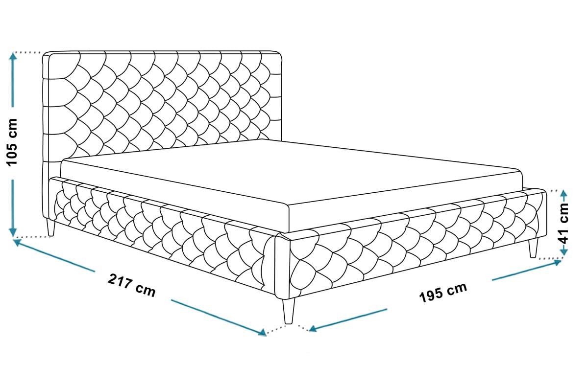 POLSTERBETT LUX Miami mit Kopfteil, 180 x 200 cm, Doppelbett mit Lattenrost aus Holz, Velourstoff Dunkegrün, Füße in Farbe: Schwarz - Dunkelgrün, Holz/Textil (180/200cm) - Alpi-Möbel