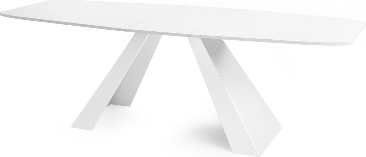ESSTISCH Monte Weiß rechteckig ausziehbar, Weiß 160-200/80/76 cm - Weiß, Holzwerkstoff/Metall (80/198/76cm) - WFL GROUP