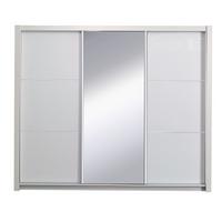SCHWEBETÜRENSCHRANK ALVORN 257,8/212/66,6cm 3-türig mit Spiegel Weiß - Weiß, Holzwerkstoff (257.8/212/66.6cm) - MASSENO
