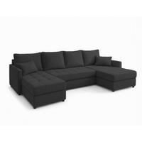 WOHNLANDSCHAFT Dolceo Grau 287/140/73 cm mit Bettkasten Schlaffunktion Modern - Schwarz/Grau, Kunststoff/Textil (287/73/140cm) - AX Living
