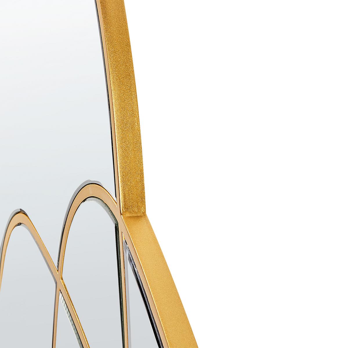 WANDSPIEGEL 99/89 cm Gold Tailly - Blau/Goldfarben, Glas (99/89/2cm) - Beliani