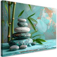 LEINWANDBILD Zen und Orientalisch 30x20cm - Türkis, Textil (30/20cm) - Feeby