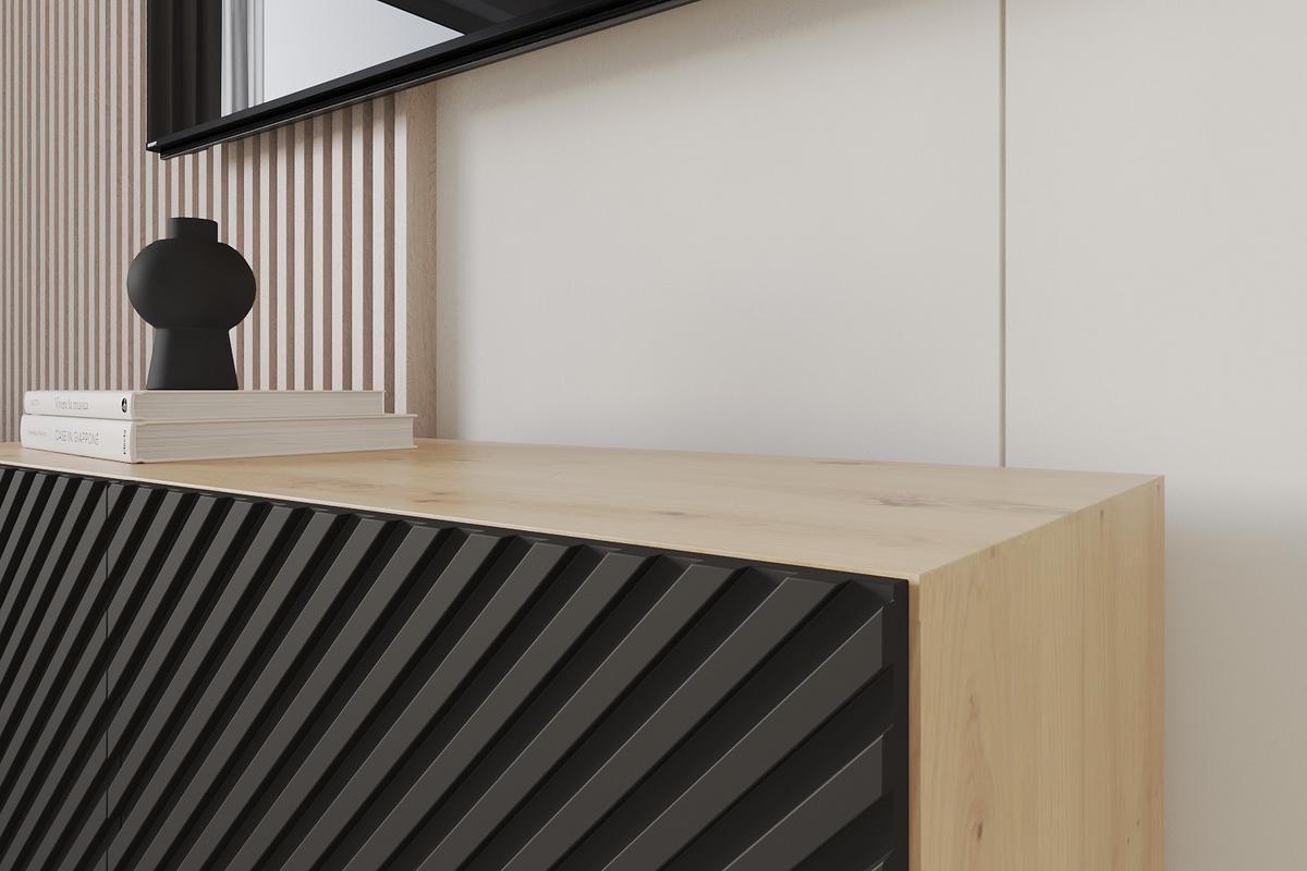 LOWBOARD ZENO-W 100x40x40 cm - Schwarz - Schwarz, Holzwerkstoff (100/40/40cm) - ALTDECOR