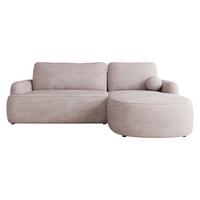 ECKSOFA Loridu Premium, Seite: Rechts - Hellrosa/Schwarz, Holz/Kunststoff (174/250cm) - MIRJAN24