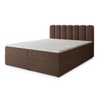 BOXBETT SOLIA 160x200 cm mit Matratze und Topper, H2+H3 - Braun - Braun, Holz (160/200cm) - MASSENO