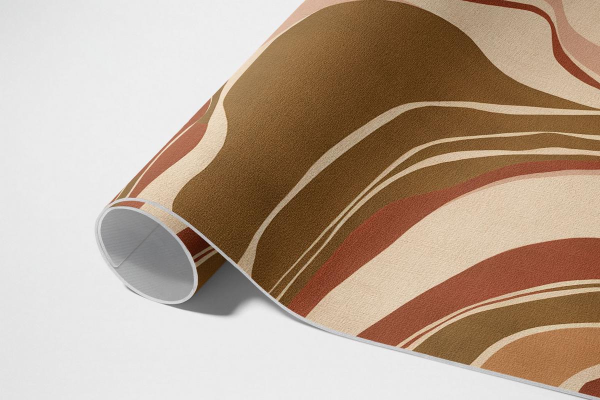 TEPPICH 100x150 cm Abstrakte Flecken Komposition in Boho-Farben - Mokka, Kunststoff (100/150cm) - Wallfluent