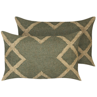 DEKOKISSEN 2er-Set Olivgrün 30/50 cm Gopi - Olivgrün, Naturmaterialien (30/50cm) - Beliani