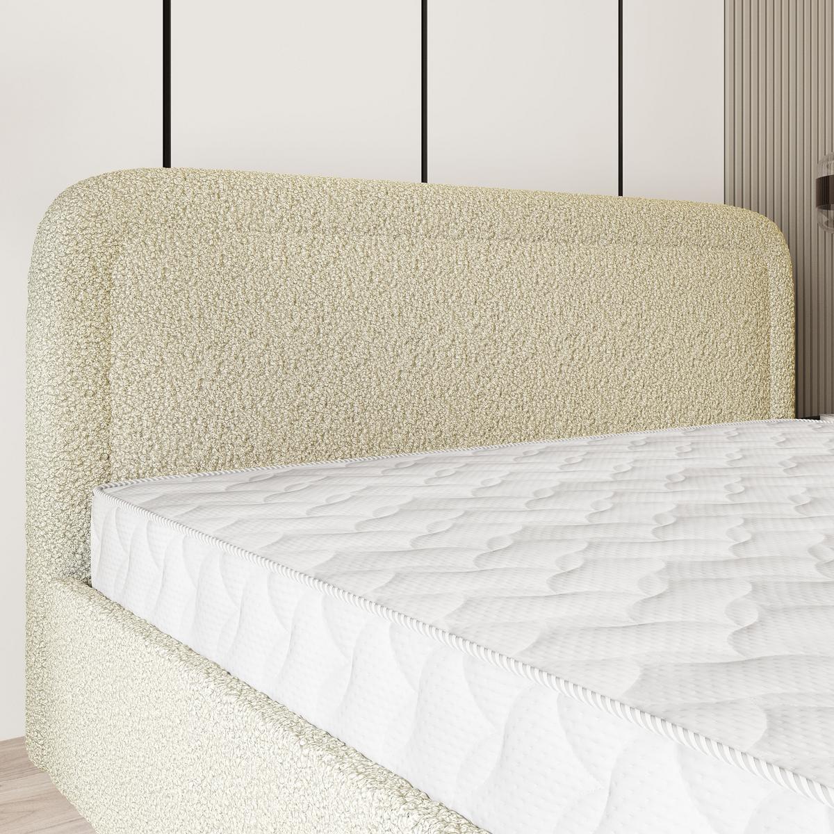 POLSTERBETT BENIRA Q 140x200 cm mit Bettkästen - Creme - Creme, Holz (140/200cm) - MASSENO
