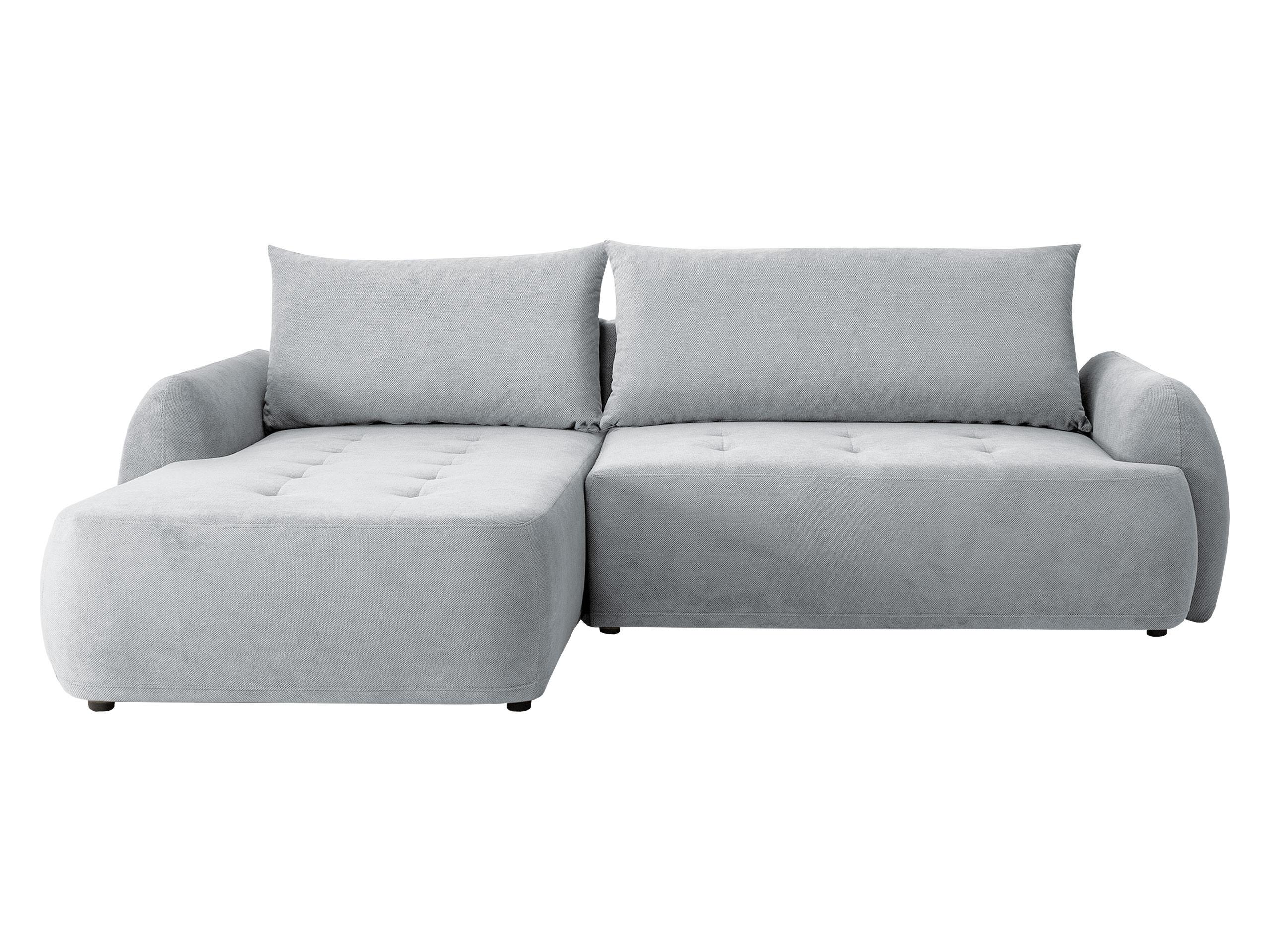 ECKSCHLAFSOFA Bueno II, Seite: Links - Hellgrau/Schwarz, Holz/Textil (280/185cm) - MIRJAN24