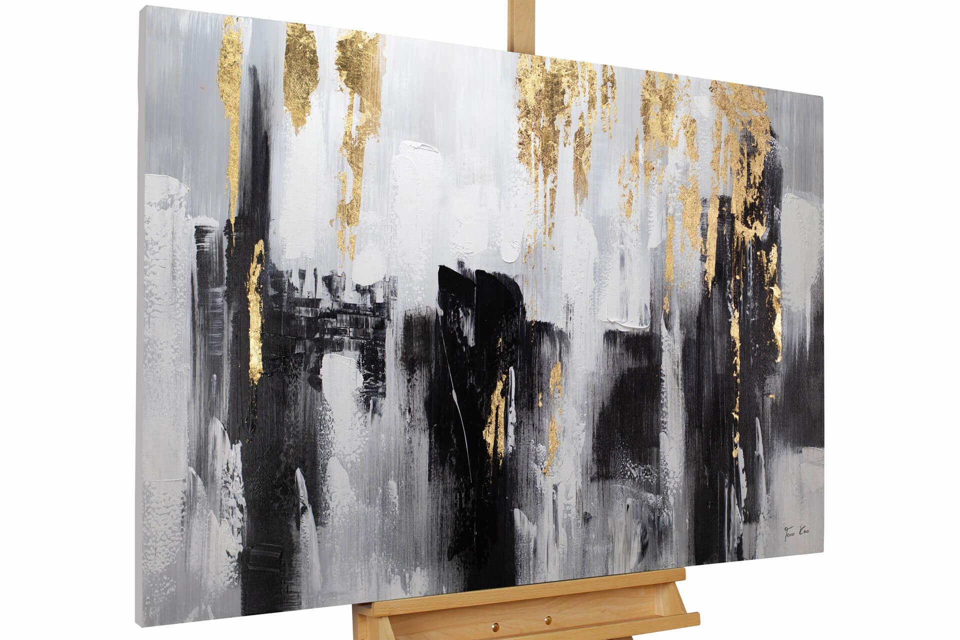 ÖLGEMÄLDE 120/80 cm - Schwarz, Holz/Textil (120/80cm) - KUNSTLOFT