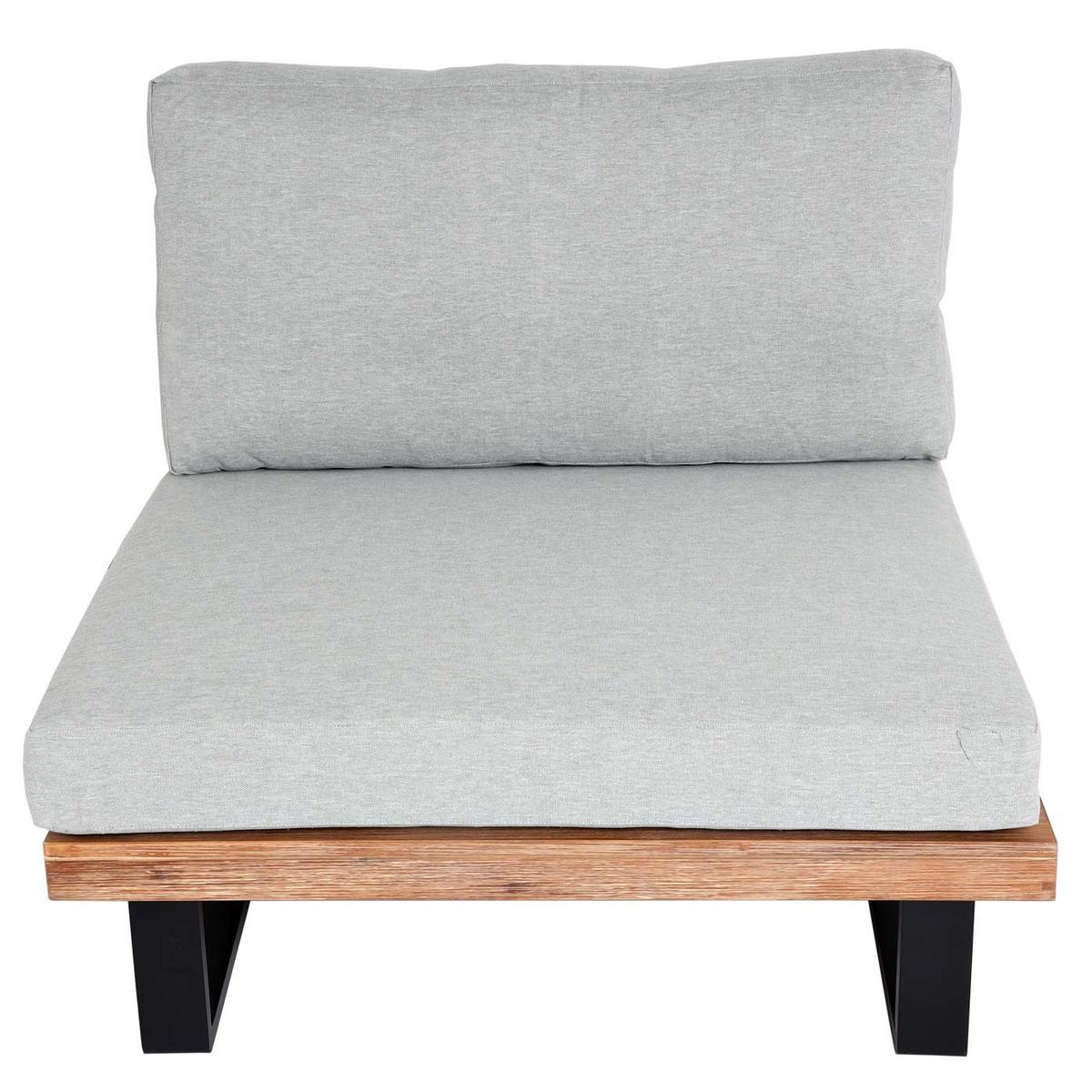 LOUNGE-SESSEL Schwarz, Braun, Hellgrau - Hellgrau/Schwarz, Holz (82/75/82cm) - MCW