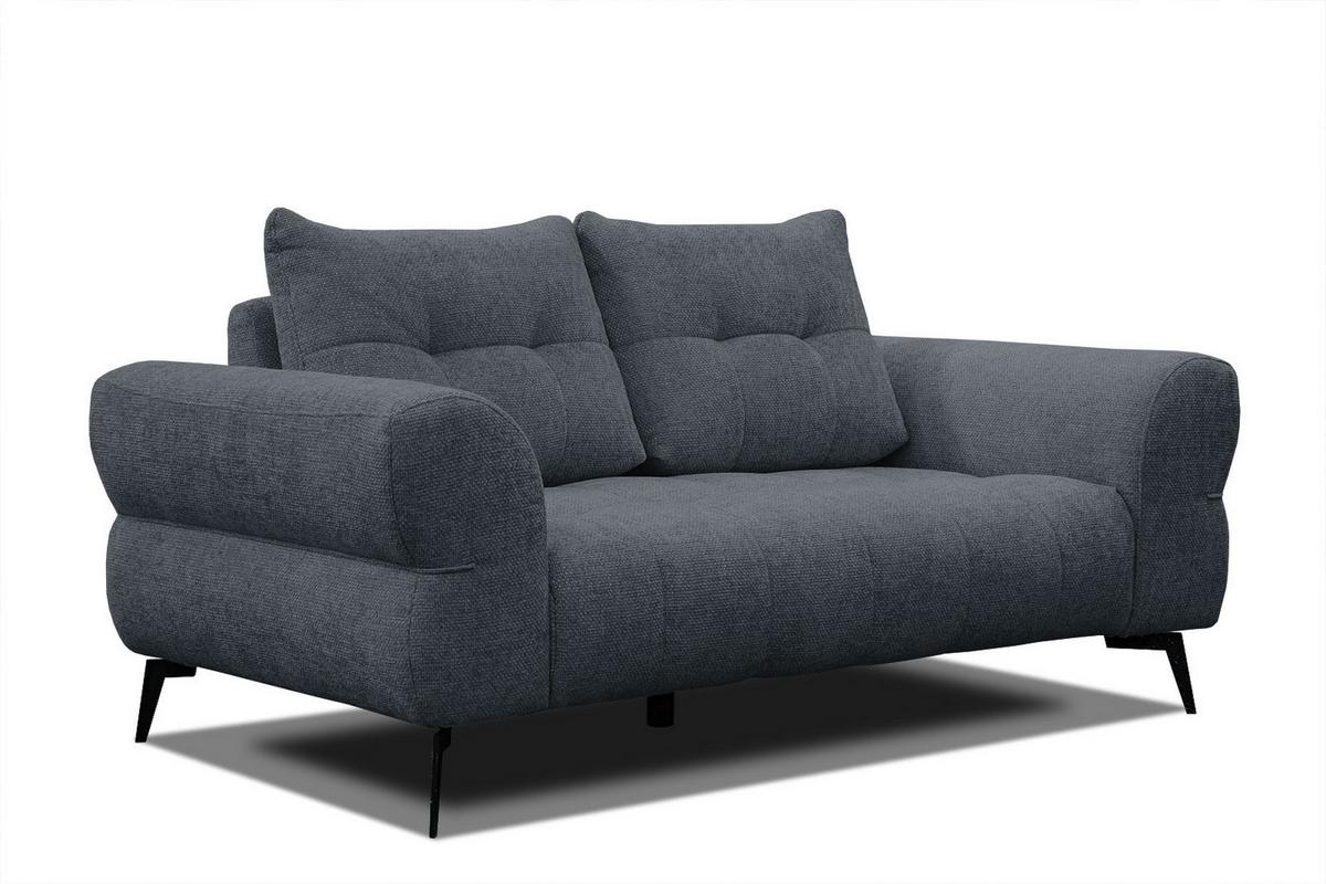 SOFA SALVINI 2-Sitzer, dunkelblau - Schwarz/Dunkelblau, Holzwerkstoff/Textil (176/88/99cm) - Wozimo