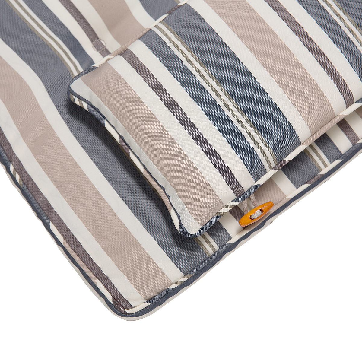 SESSELAUFLAGE Beige Maui - Blau/Beige, Textil (40/42/55cm) - Beliani