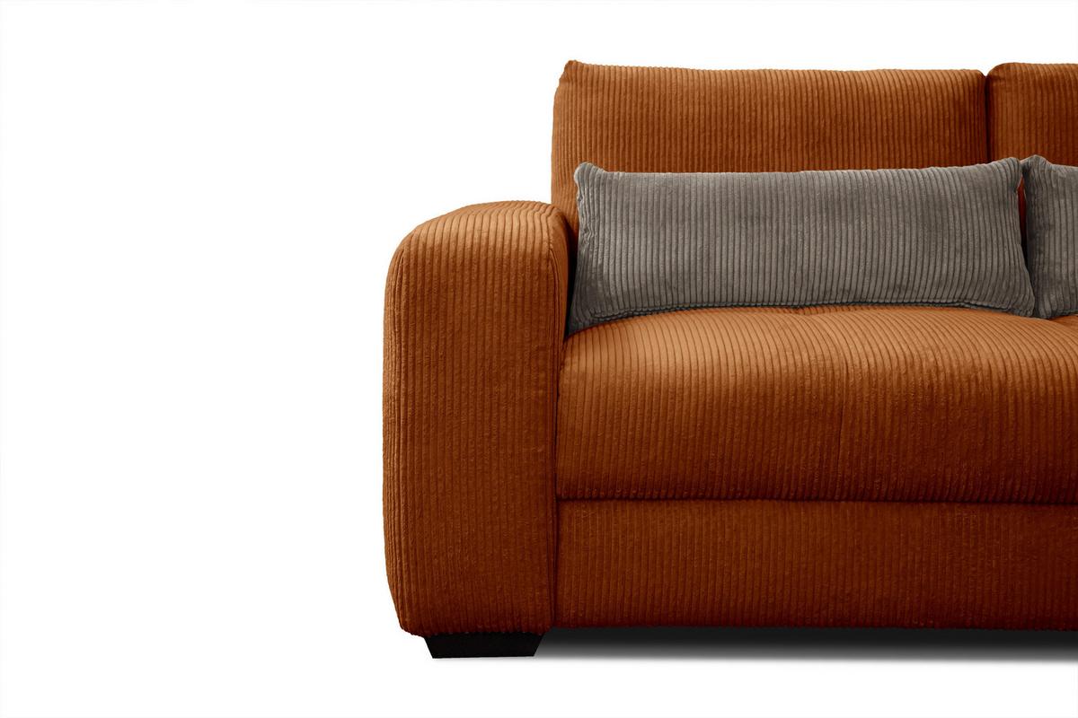 SOFA OLI 3-Sitzer, orange - Orange, Holz/Textil (208/91/108cm) - Wozimo