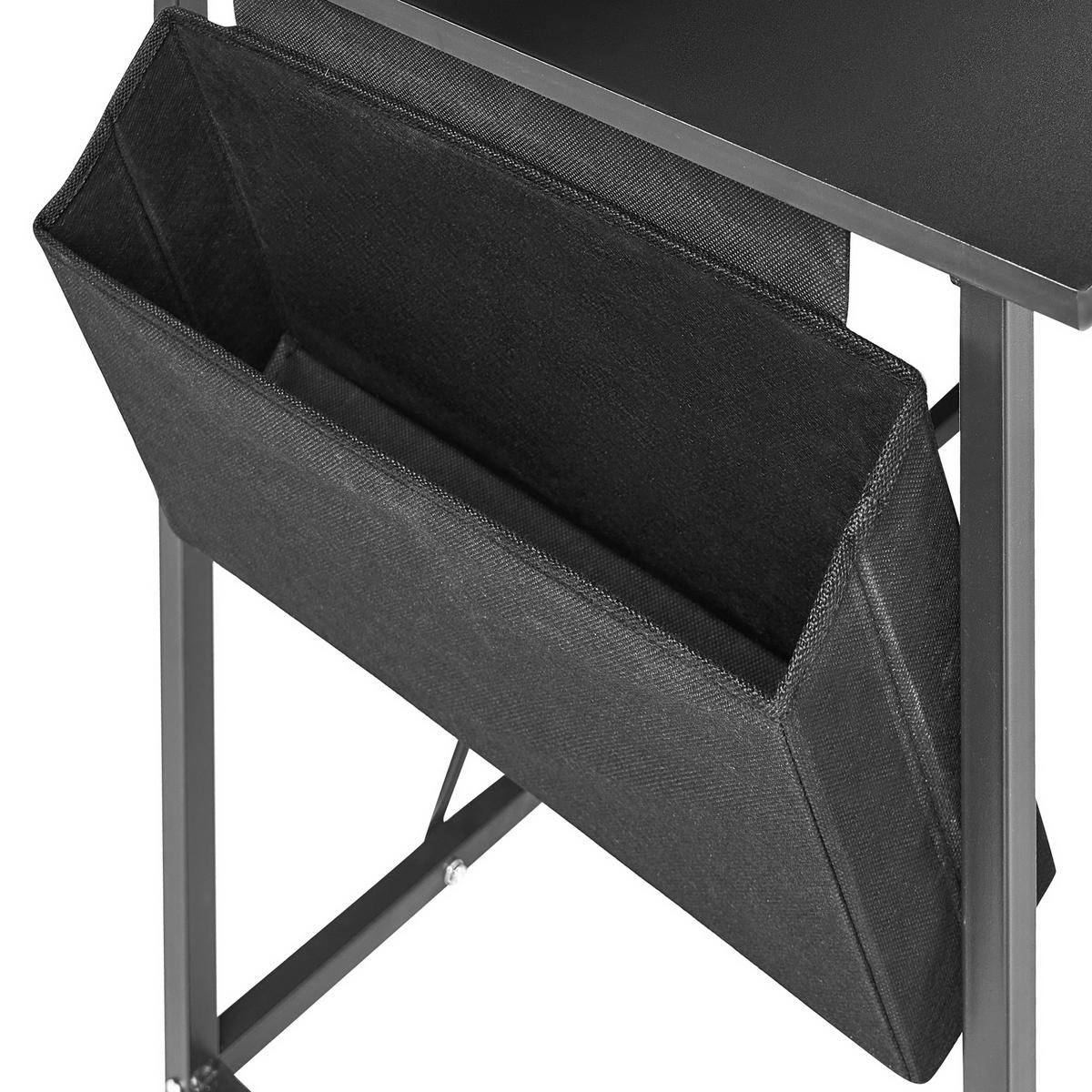 ECKSCHREIBTISCH Schwarz 180/140 cm mit Stauraum Tacony - Schwarz, Holzwerkstoff (140/180/94cm) - Beliani