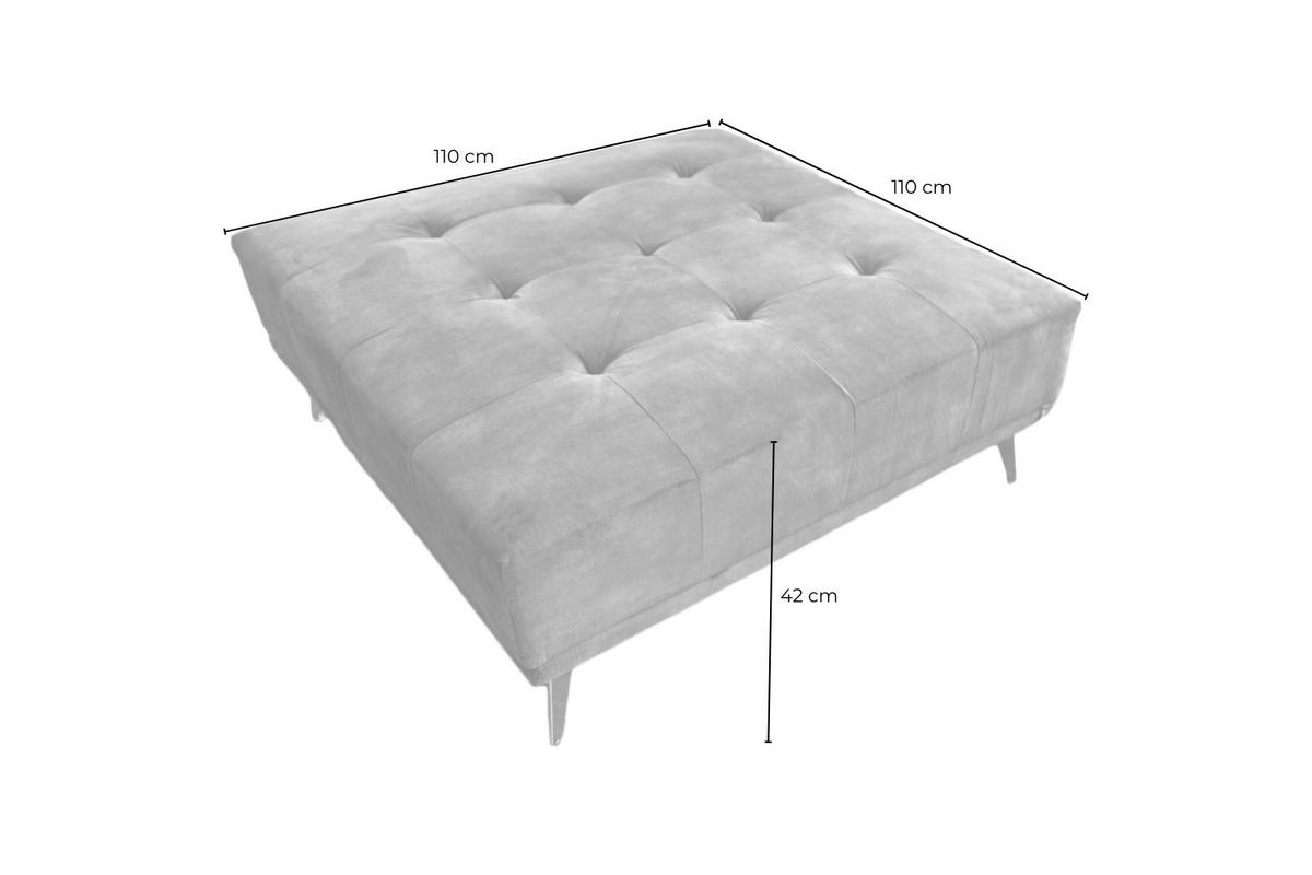 HOCKER WIOLO Grau Velvet - Silberfarben/Grau, Textil/Metall (110/42/110cm) - KAWOLA