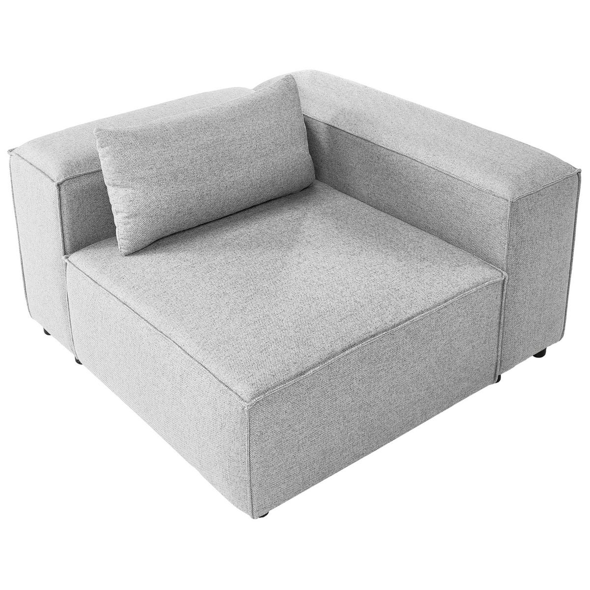 ECKMODUL Grau symmetrisch Brande - Dunkelgrau, Textil (123/70/121cm) - Beliani