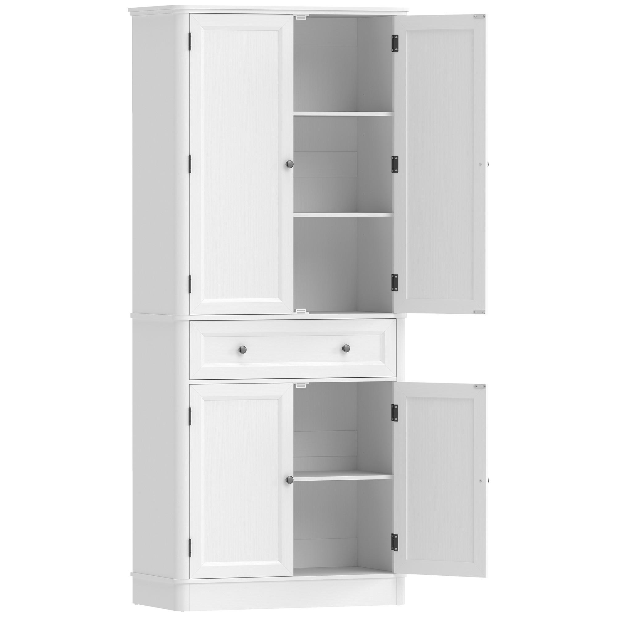 KÜCHENSCHRANK MDF Weiß - Weiß, Holzwerkstoff (39.5/186.4/80cm) - HOMCOM