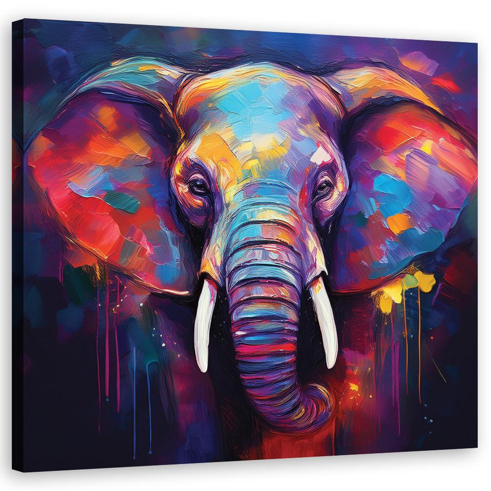 WANDBILD elefant tiere pop art - Multicolor, Textil (40/40cm) - Feeby