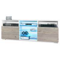 LOWBOARD Granada Front in Eiche Nordic - Silbereichenfarben, Holzwerkstoff (146/54/35cm) - Vladon