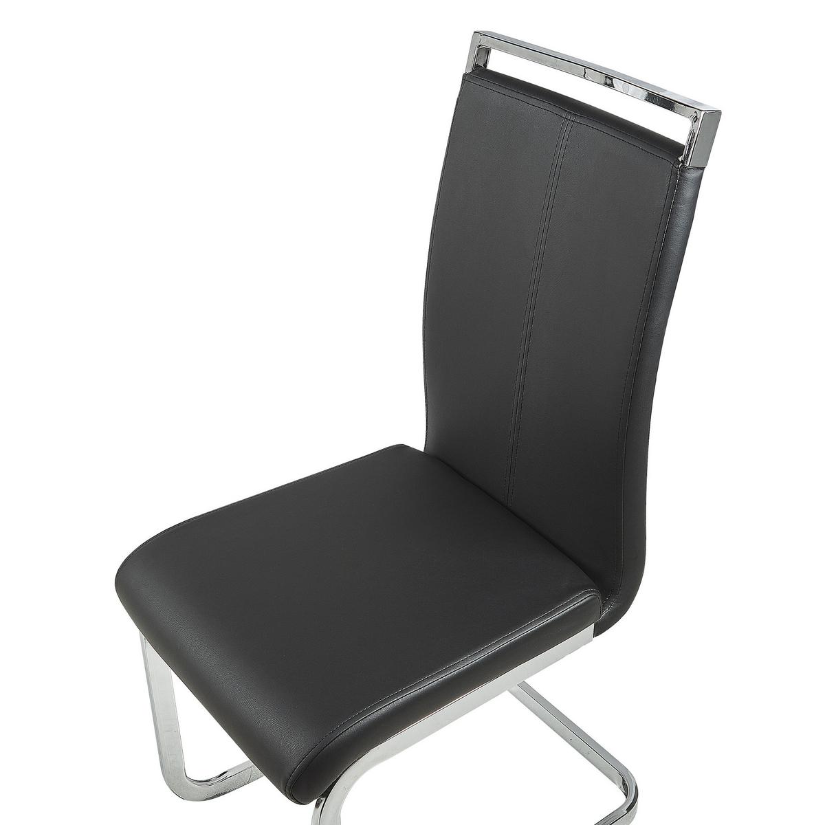 ESSZIMMERSTUHL 2er-Set Kunstleder Schwarz Greedin - Schwarz, Textil/Metall (42/99/50cm) - Beliani