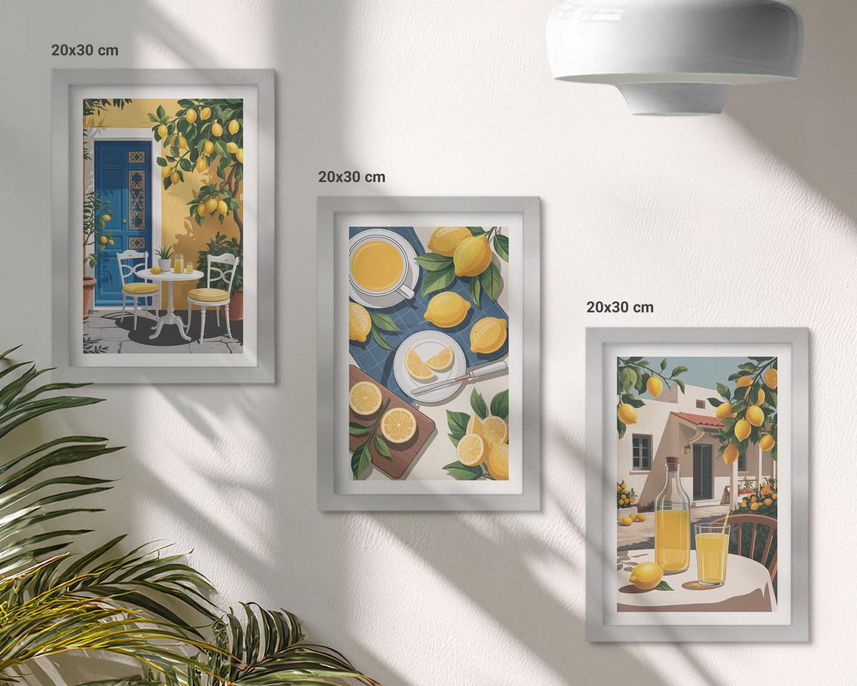 BILDER SET 3er Set - 20x30 cm Silberner Rahmen - Patio Sun Limonade - Silberfarben, Kunststoff (20/30cm) - TULUP
