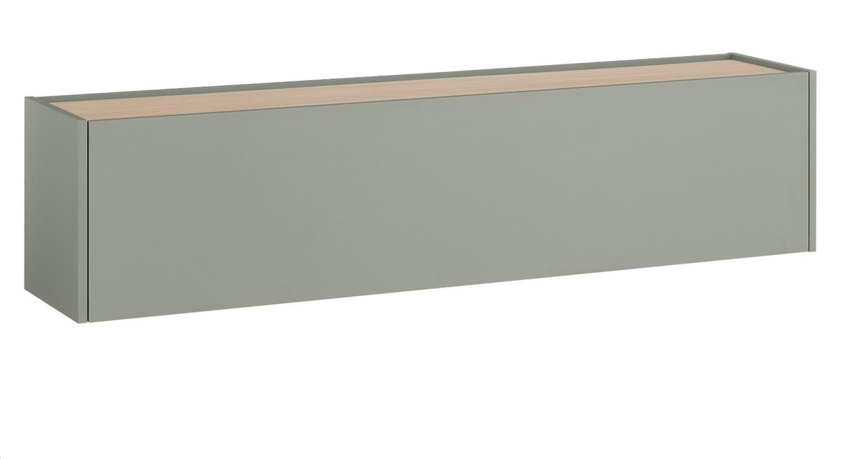 TV-LOWBOARD in Salbei Grün mit Eiche, Hängeschrank mit Stauraum, 150 cm - Salbeigrün/Eichefarben, Holz/Holzwerkstoff (150/35/30cm) - Furn.Design