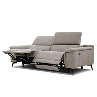 RELAXSOFA FIERO 3-Sitzer mit 2 Relaxfunktionen, taupe - Taupe/Schwarz, Holzwerkstoff/Textil (212/82/103cm) - Wozimo