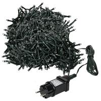 LED CLUSTER LICHTERKETTE 8m 400 LEDs Extra Warmweiß 8 Modi Innen/Außen - Grün, Kunststoff (1100cm) - ECD-Germany