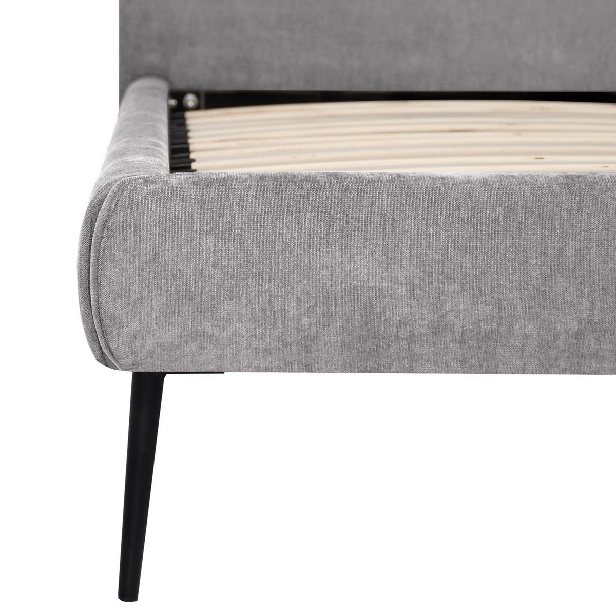 POLSTERBETT Nuit, Doppelbett 160x200 cm mit Schaumstoffmatratze 10 cm, Chenille-Stoff, Grau - Grau, Textil (160/200cm) - Beautysofa